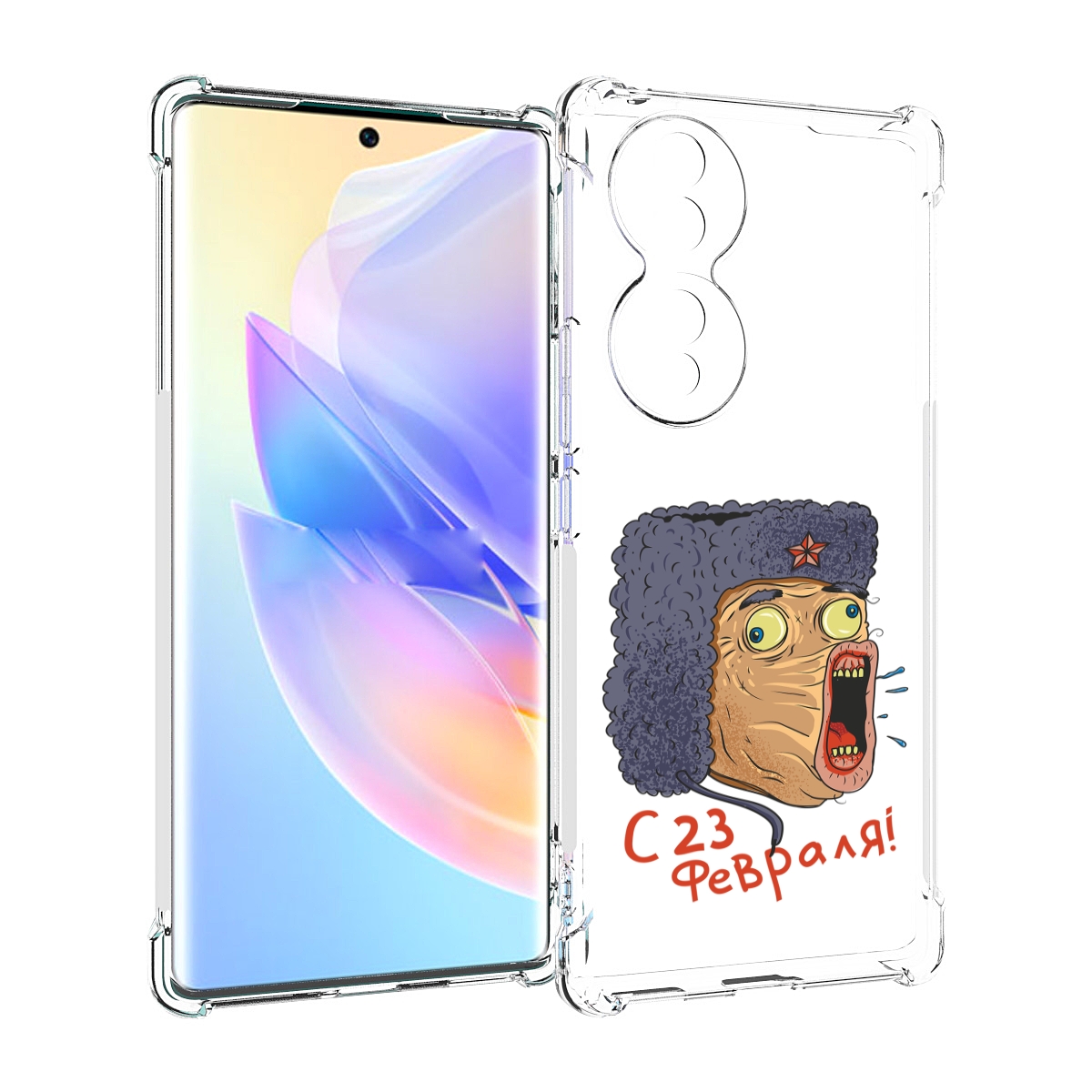 

Чехол MyPads 23 февраля смешная эмоция для Honor 70, Прозрачный, Tocco