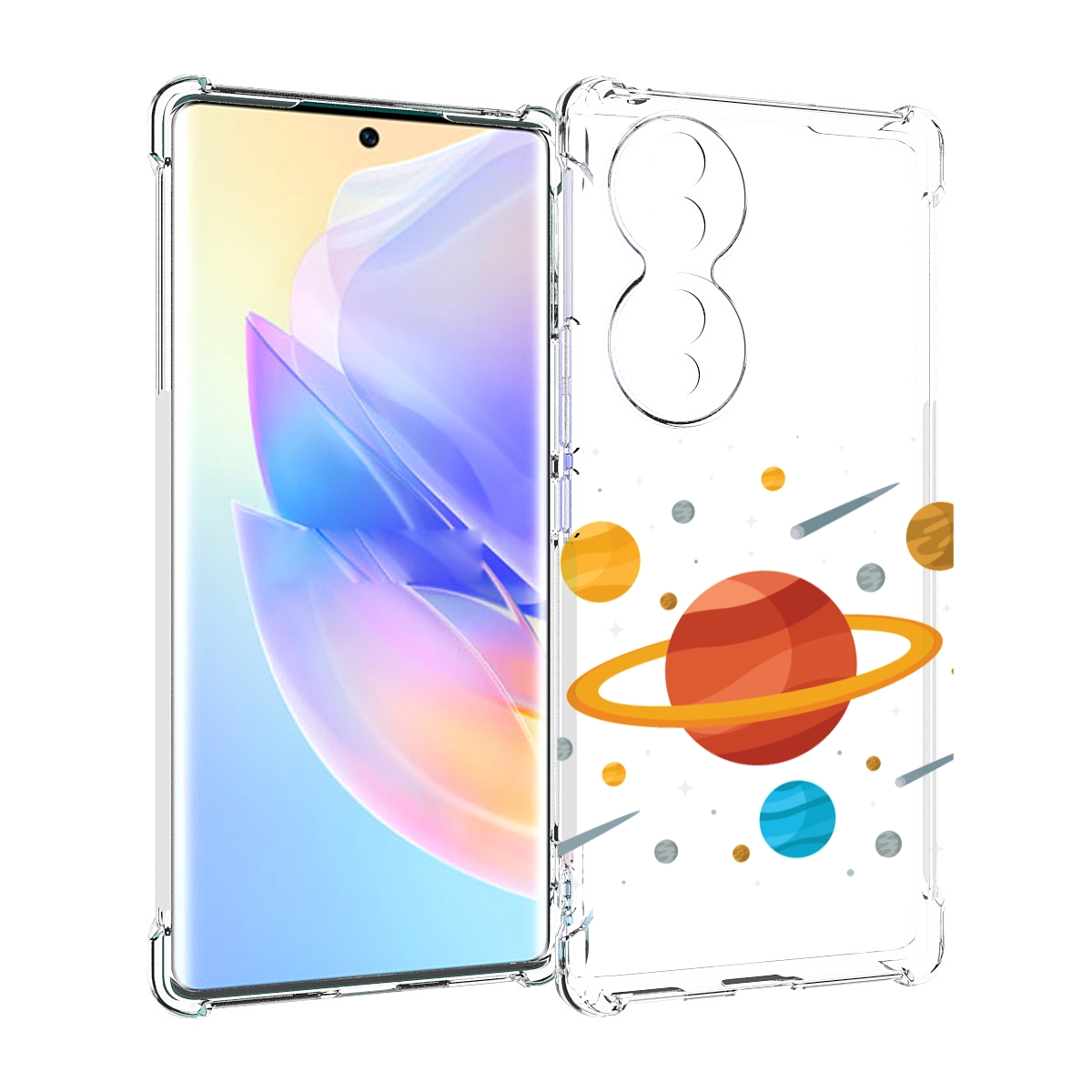 

Чехол MyPads Планета-Сатурн для Honor 70, Прозрачный, Tocco