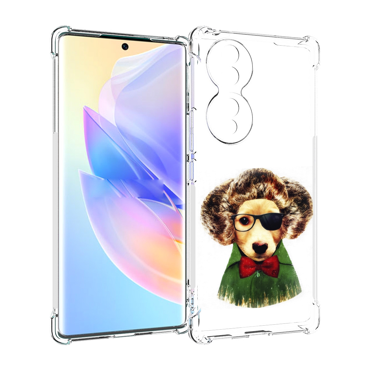 

Чехол MyPads Пес в бабочке для Honor 70, Прозрачный, Tocco