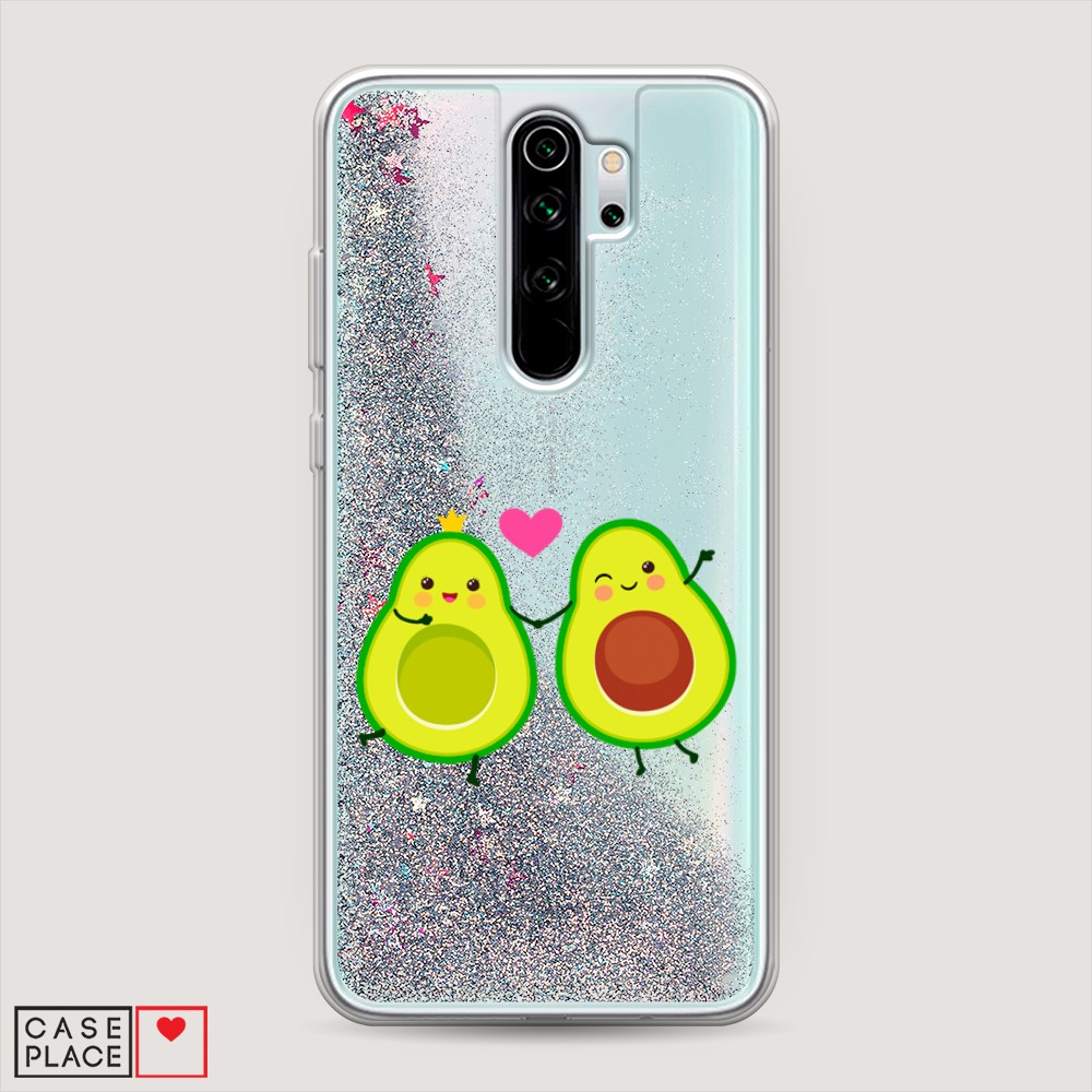 фото Жидкий чехол с блестками "авокадо любят" на xiaomi redmi note 8 pro awog