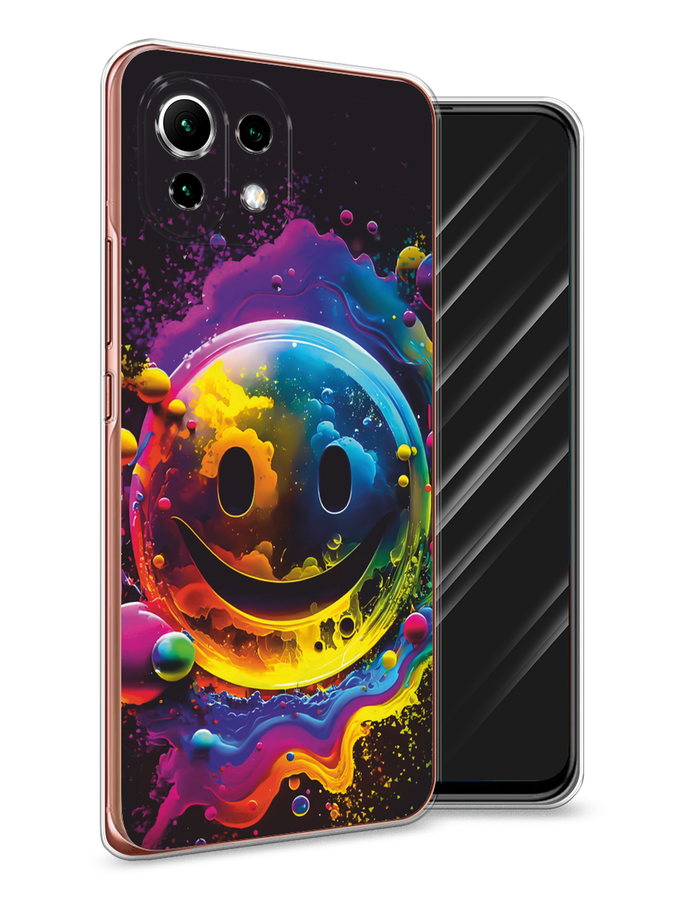 

Чехол Awog на Xiaomi Mi 11 Lite/5G NE "Кислотный смайл", Фиолетовый;желтый;синий, 311750-1