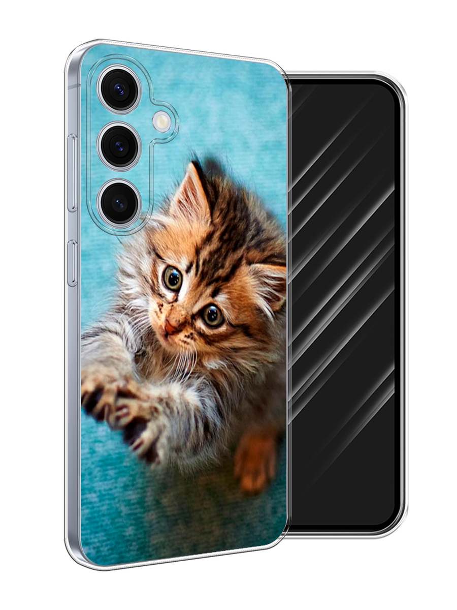 

Чехол Awog на Samsung Galaxy S24 FE 5G "Котенок просит есть", Бирюзовый;коричневый;белый, 2109950-1