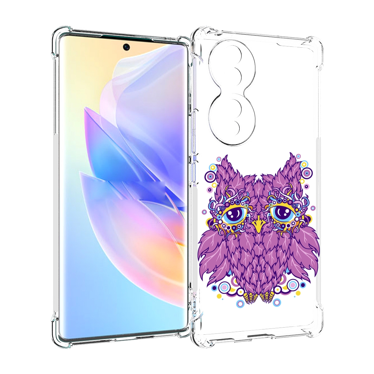 

Чехол MyPads Розовая сова для Honor 70, Прозрачный, Tocco