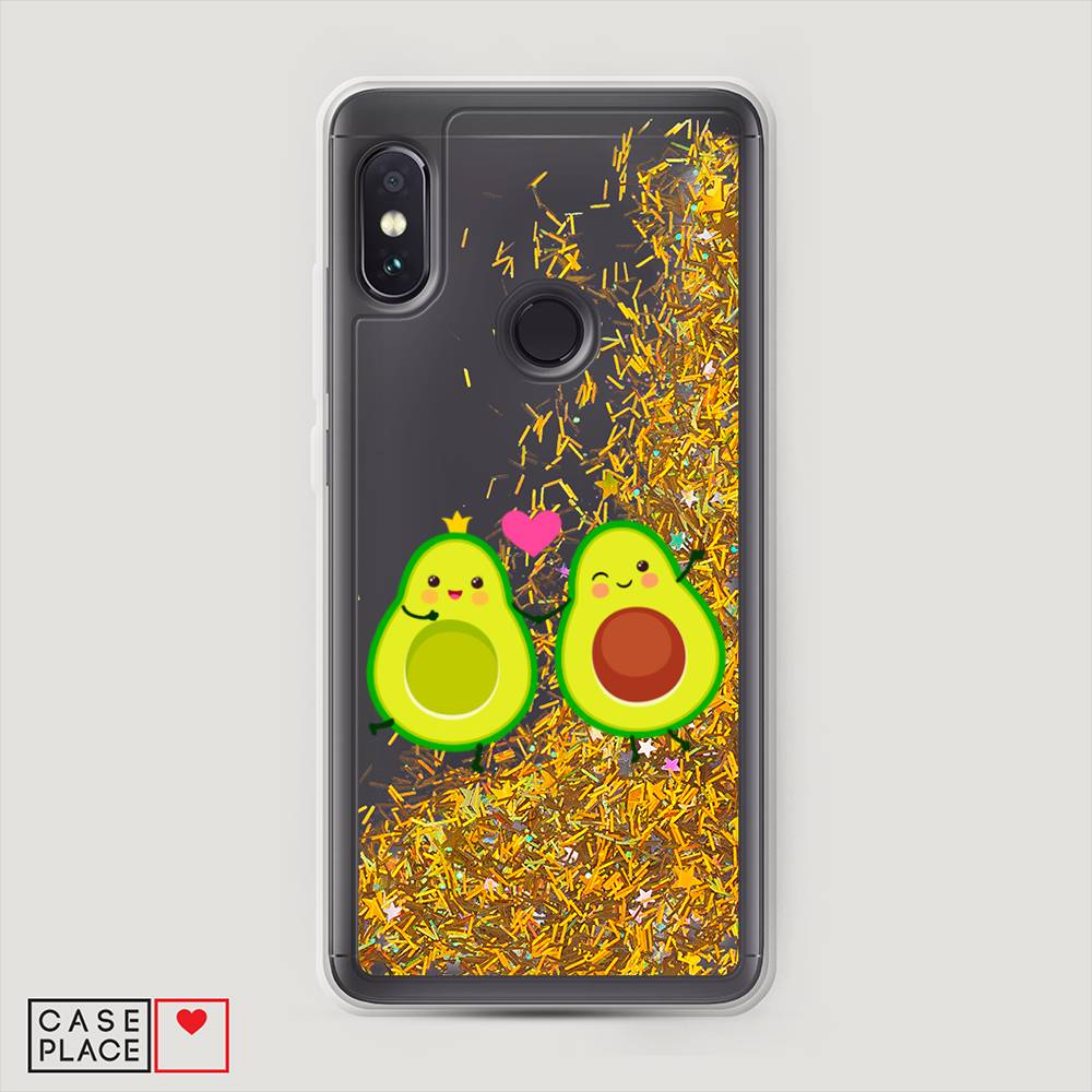 

Жидкий чехол с блестками "Авокадо любят" на Xiaomi Redmi Note 5, 32790-1