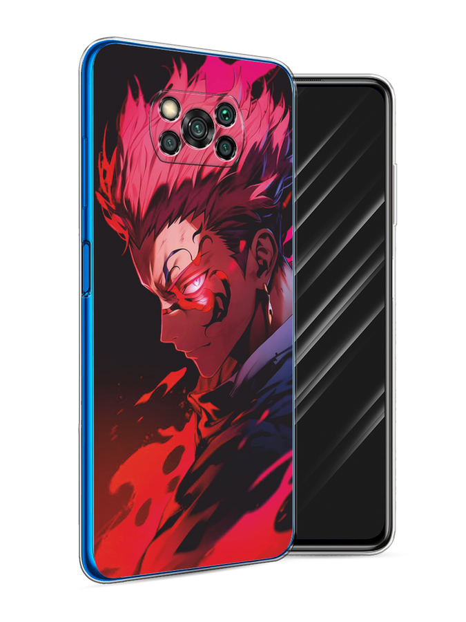 

Чехол Awog на Poco X3/X3 Pro "Взгляд Сукуны", Розовый;красный;черный, 310650-1