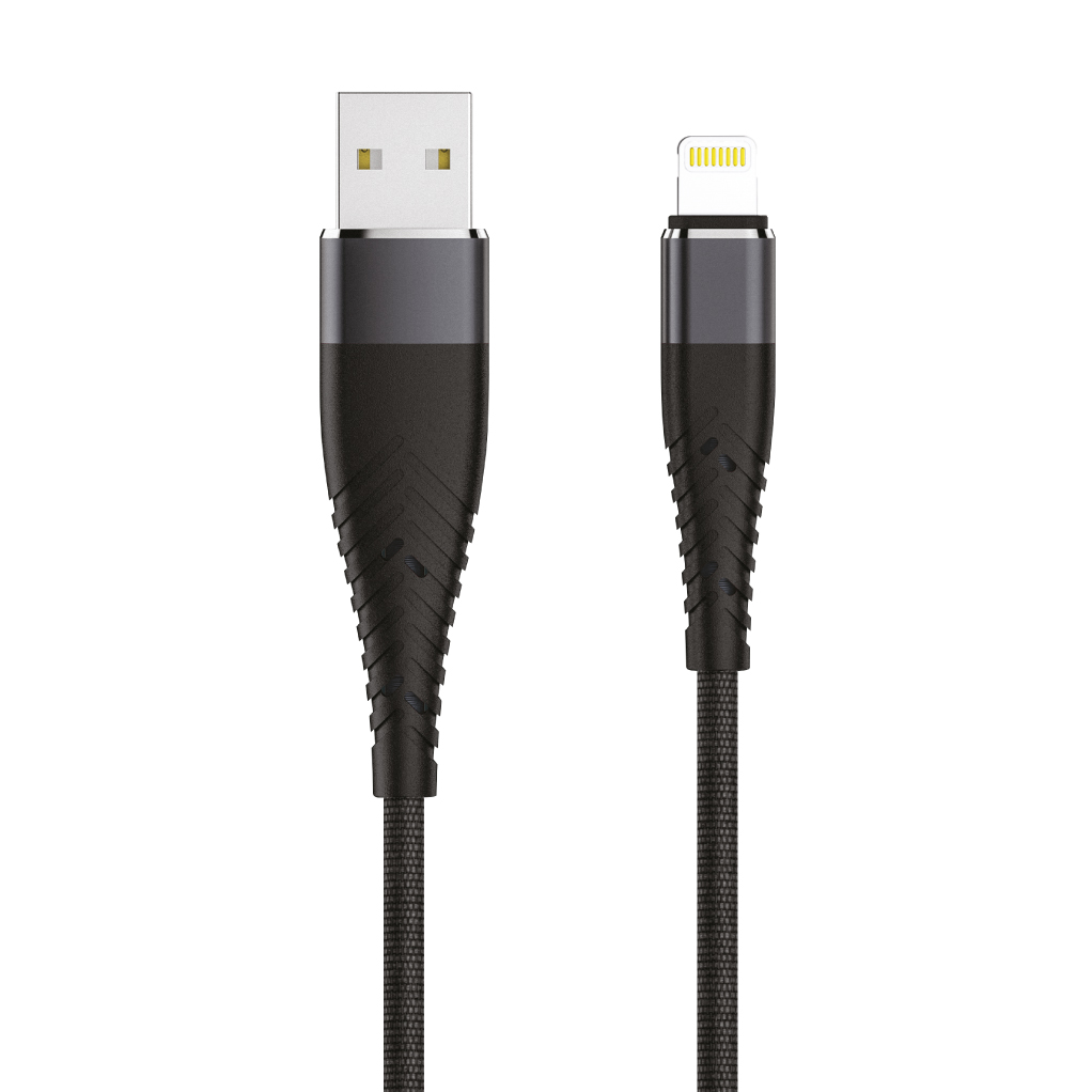 фото Кабель solid, usb 2.0 - lightning, 1.2м, 2.1a, черный, olmio,