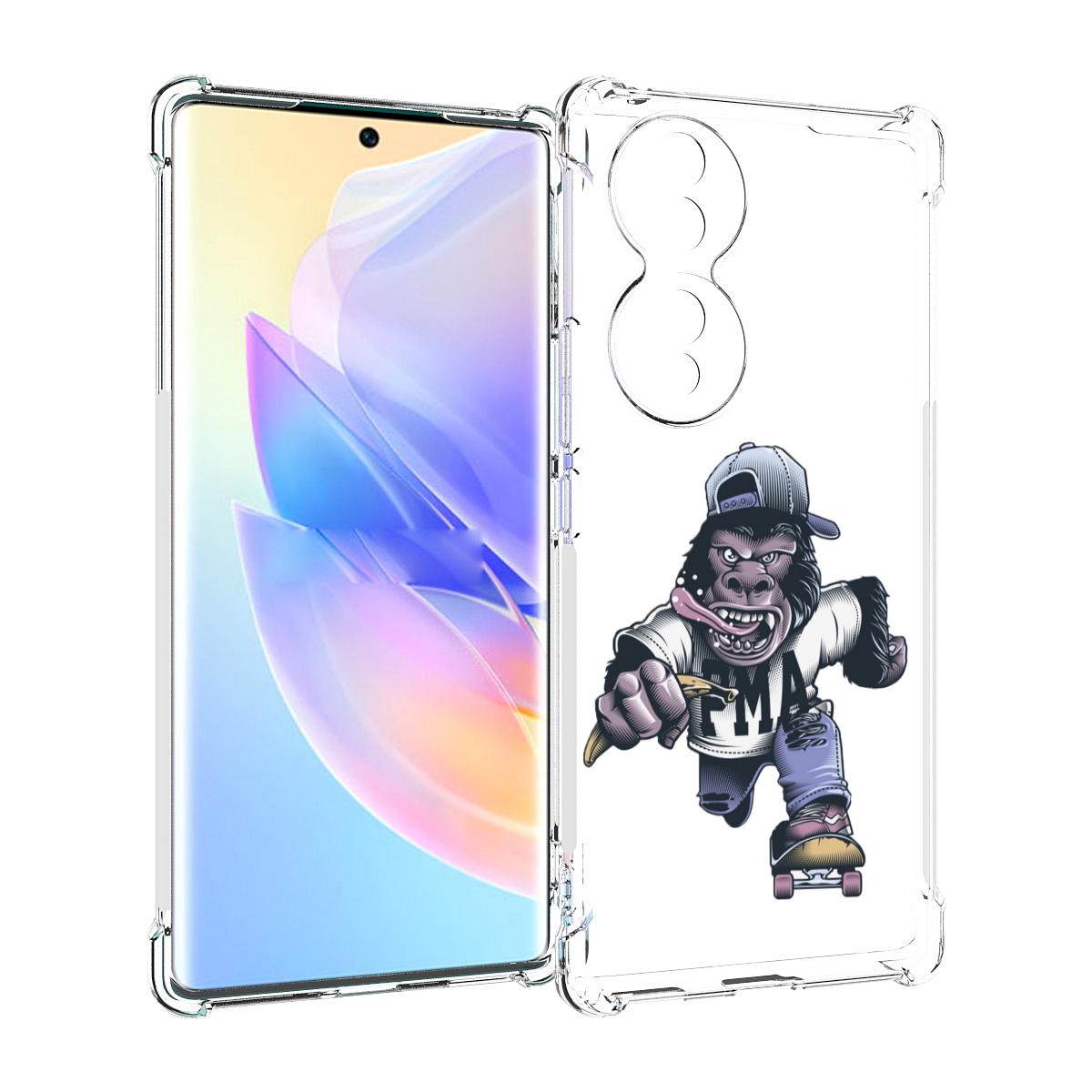 

Чехол MyPads Обезьяна на скейте для Honor 70, Прозрачный, Tocco