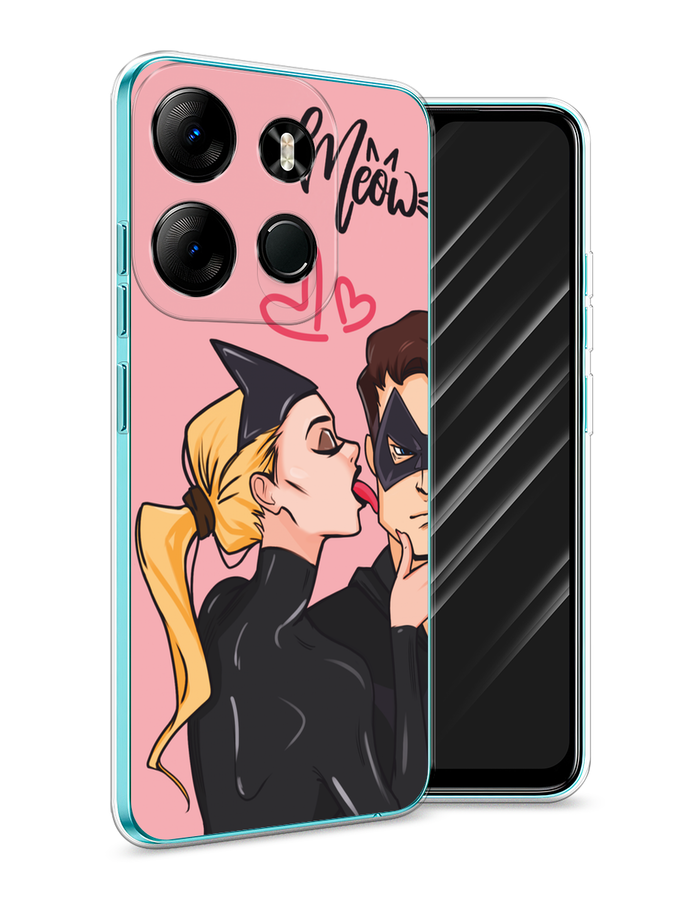 

Чехол Awog на Tecno Spark Go 2023, Infinix Smart 7 "Kiss of Cat Woman", Розовый;черный;бежевый, 3103750-1