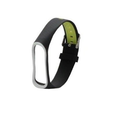 

Ремешок для Mi band 3/4 Strip Pattern черный с зеленым