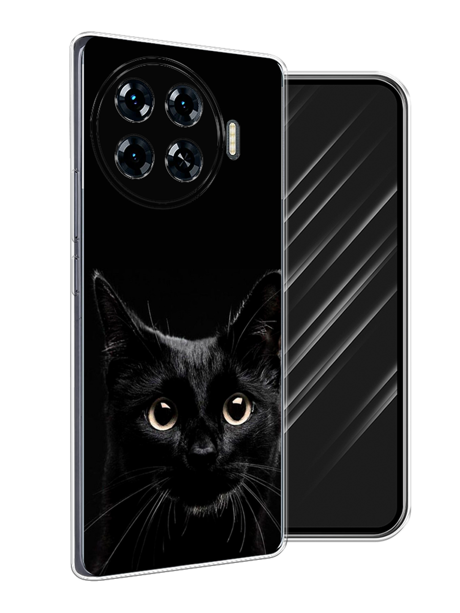 

Чехол Awog на Tecno Spark 20 Pro Plus "Добрый кот", Черный, 305050-1