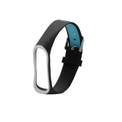 

Ремешок для Mi band 3/4 Strip Pattern черный с голубым