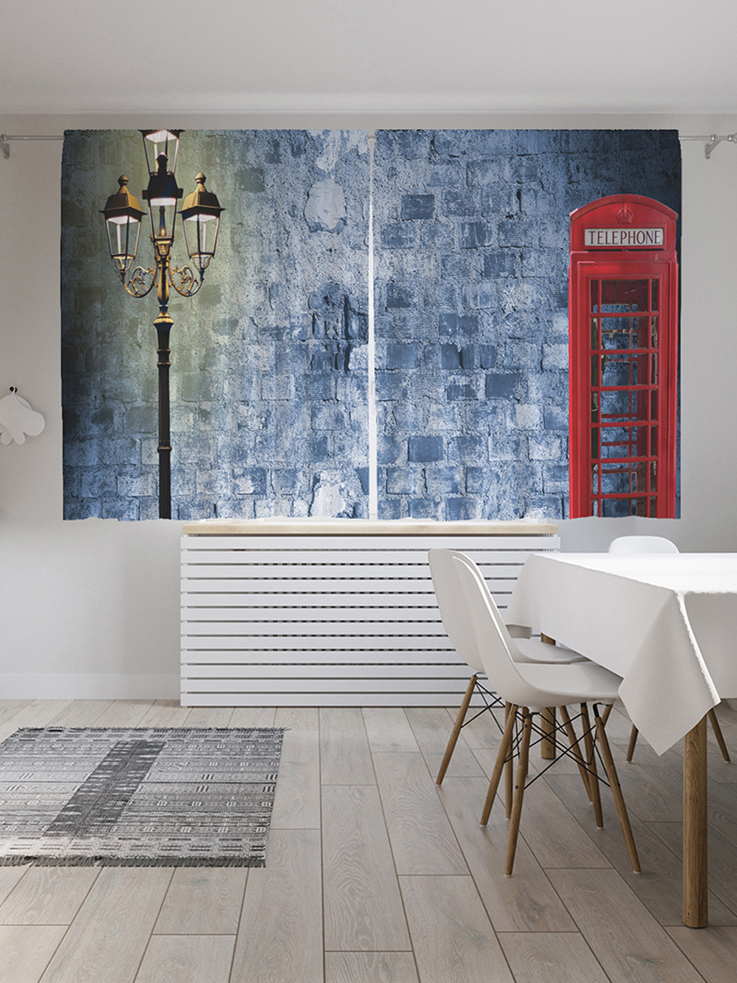 

Шторы с фотопечатью "Ночной звонок" из сатена, 290х180 см