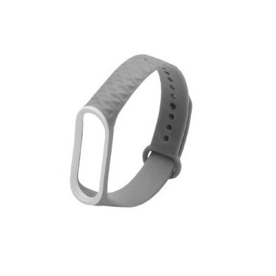 Ремешок для Mi band 3/4 Double Color Diamond серый с белым