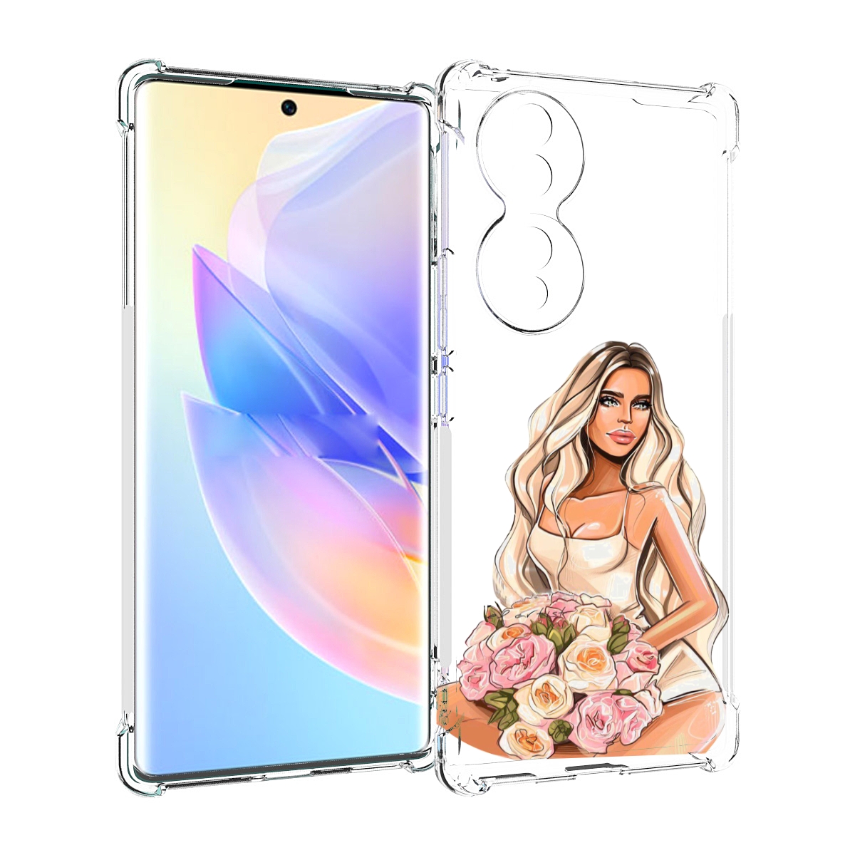 

Чехол MyPads Нежная-девушка женский для Honor 70, Прозрачный, Tocco