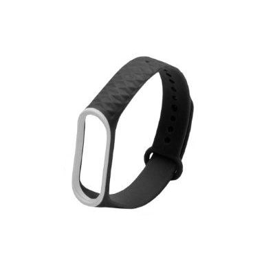 

Ремешок для Mi band 3/4 Double Color Diamond черный с белым