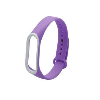 Ремешок для Mi band 3/4 Double Color фиолетовый с белым