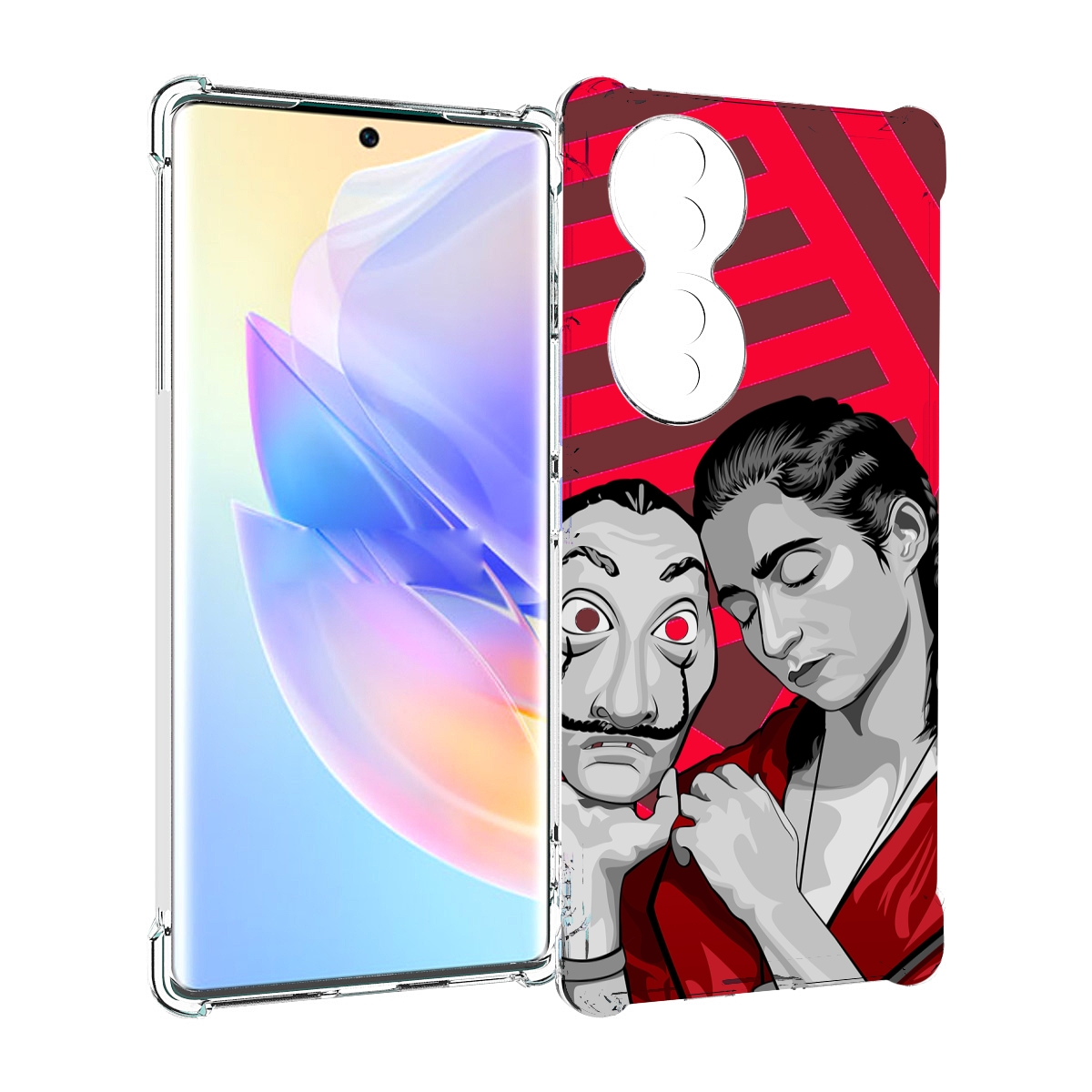 

Чехол MyPads Найроби-бумажного-дома для Honor 70, Прозрачный, Tocco
