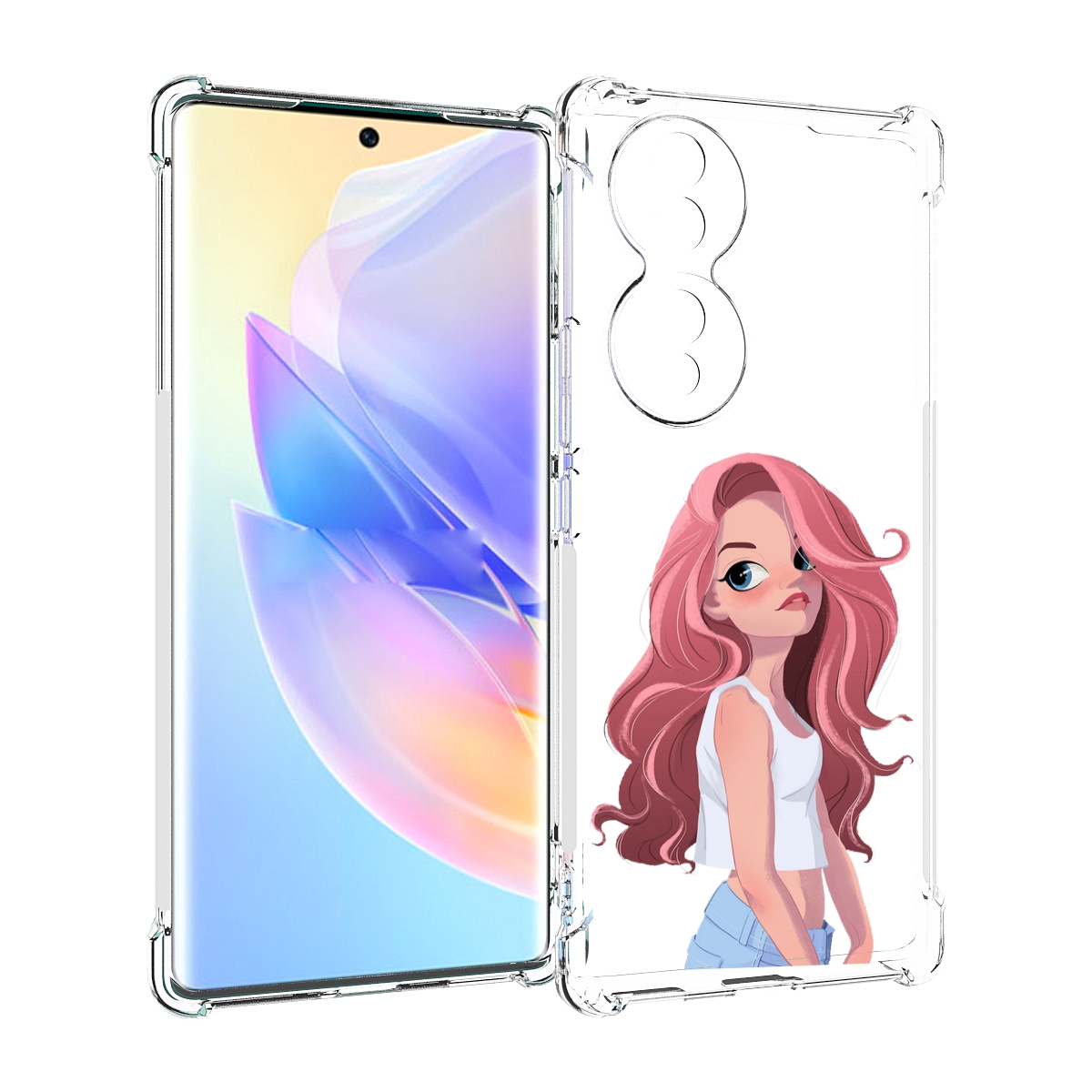 

Чехол MyPads Мультяшный-арт-девушки женский для Honor 70, Прозрачный, Tocco