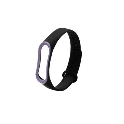 Ремешок для Mi band 3/4 Double Color черный с фиолетовым