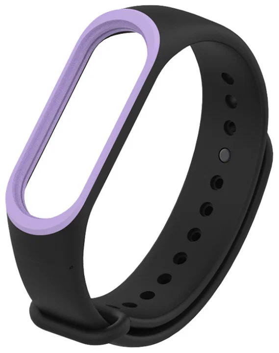 Ремешок Unknown для Mi band 3/4 Double Color черный с фиолетовым