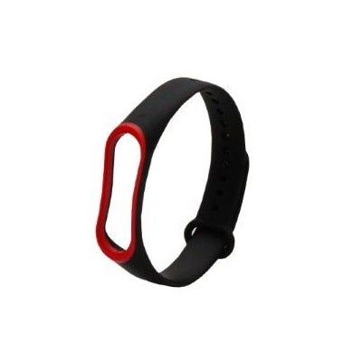 Ремешок для Mi band 3/4 Double Color черный с красным