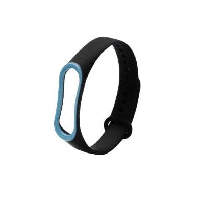 Ремешок для Mi band 3/4 Double Color черный с голубым