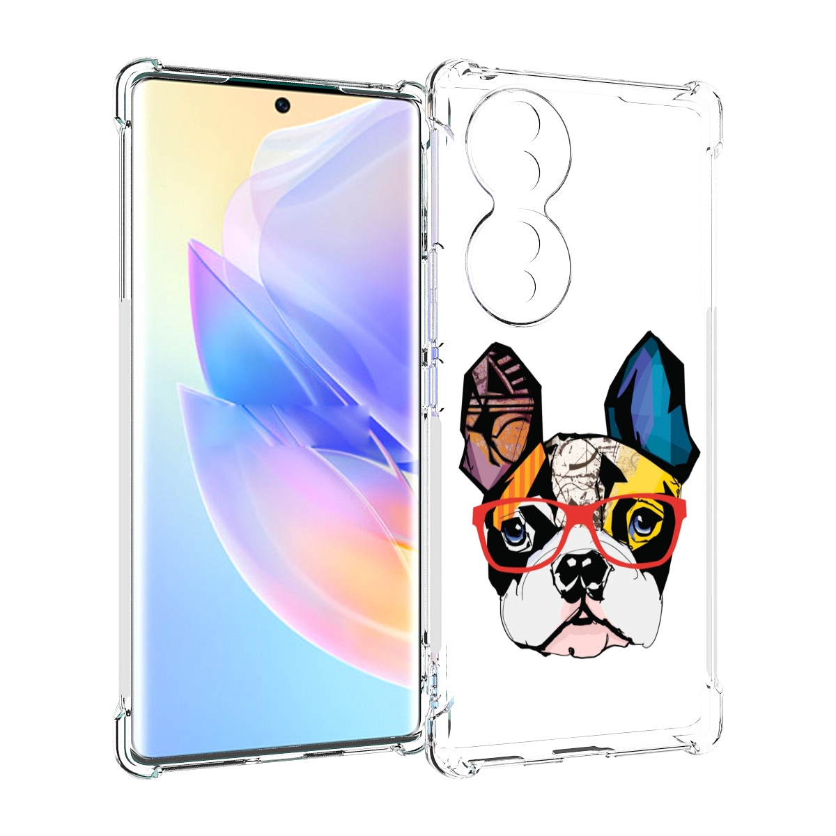 

Чехол MyPads Мопс-в-очках для Honor 70, Прозрачный, Tocco