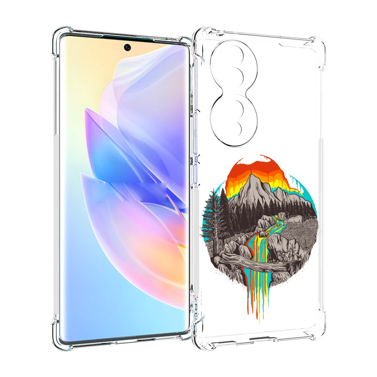 

Чехол MyPads Радужный водопад для Honor 70, Прозрачный, Tocco