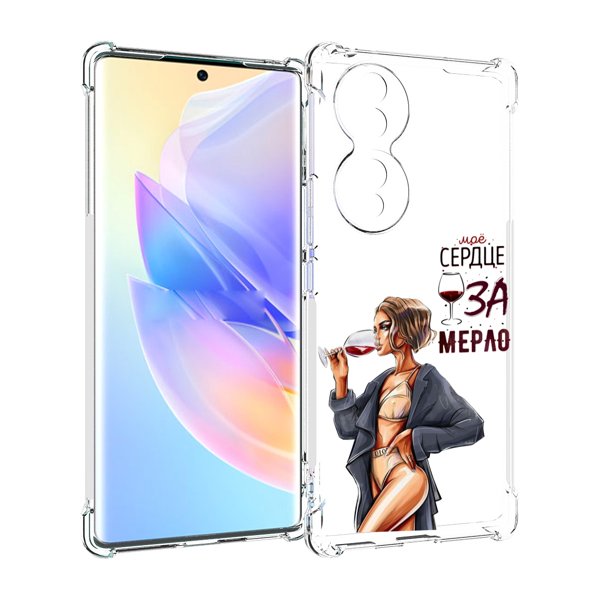 

Чехол MyPads Мое-сердце-замерло для Honor 70, Прозрачный, Tocco