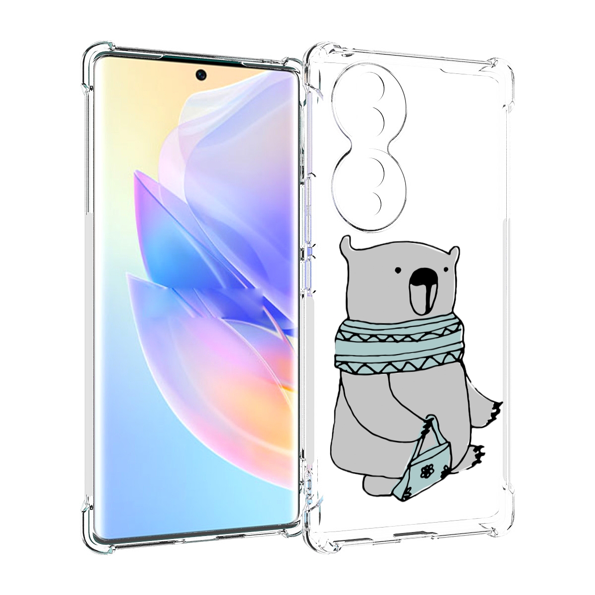 

Чехол MyPads Модный медведь для Honor 70, Прозрачный, Tocco