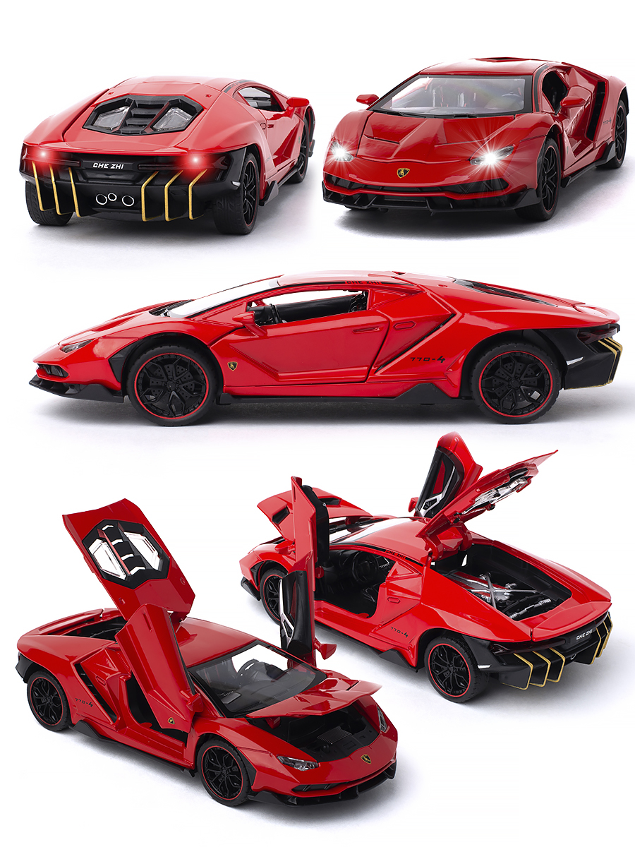 

Машинка игрушка Lamborghini Centenario 1:24 коллекционная.CHE ZHI CARS. красная, Красный, Lamborghini Centenario