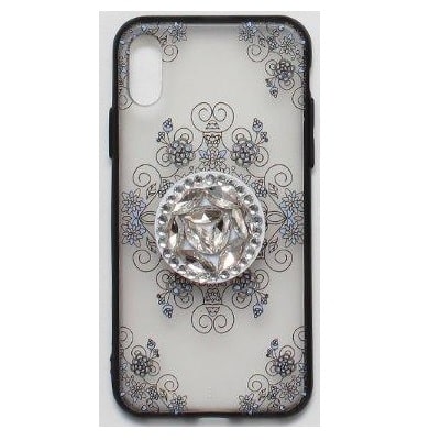 

Чехол для iPhone XS / X с держателем белый узор