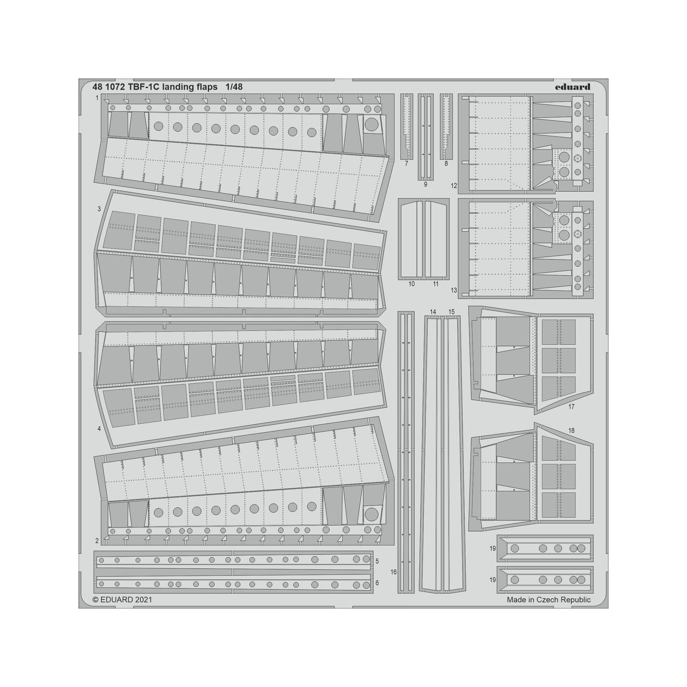 

481072 Eduard 1/48 Фототравление для TBF-1C закрылки, Однотонный, 481072