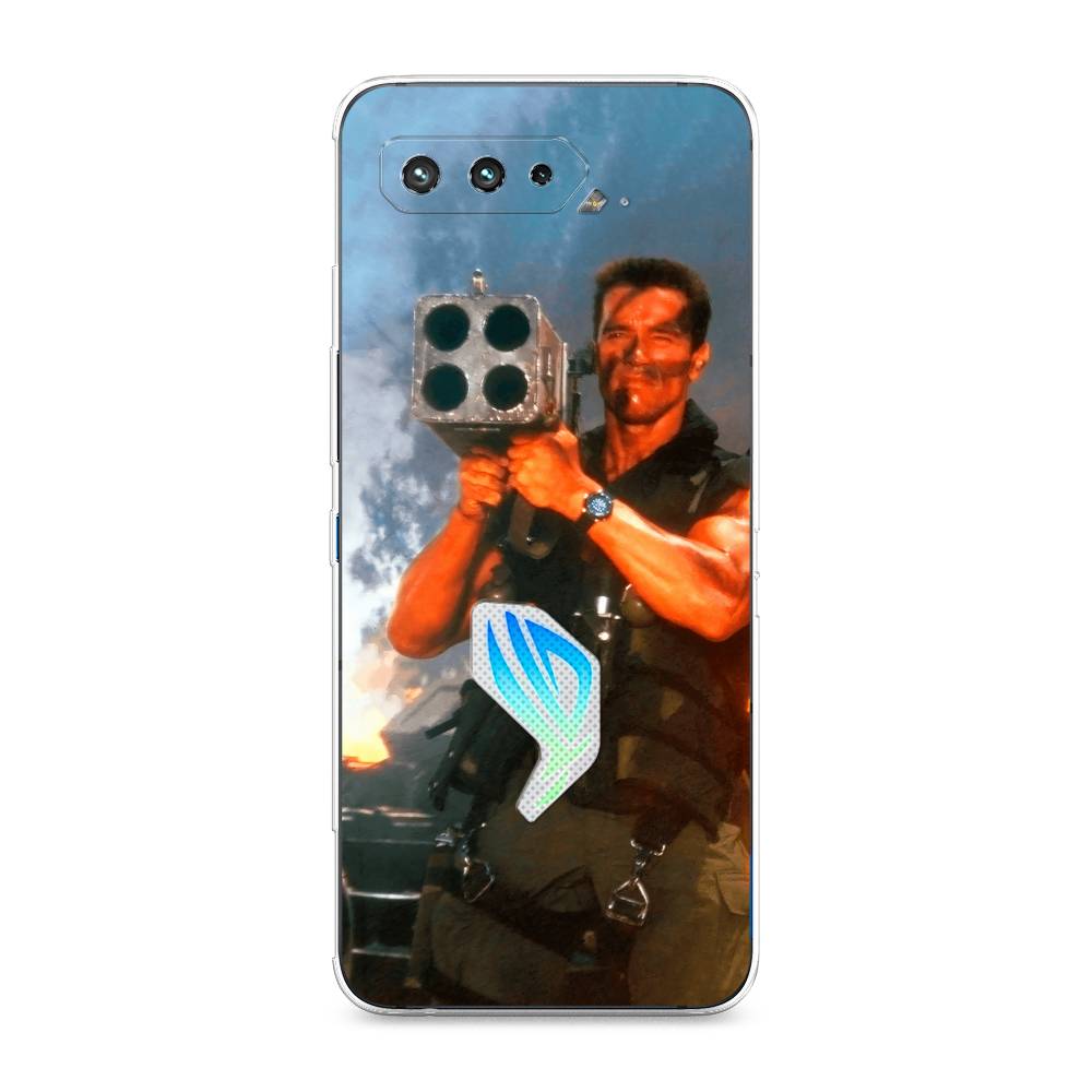 

Чехол для Asus Rog Phone 5/5s "Арнольд Шварцнеггер с базукой", Голубой;коричневый, 44250-6