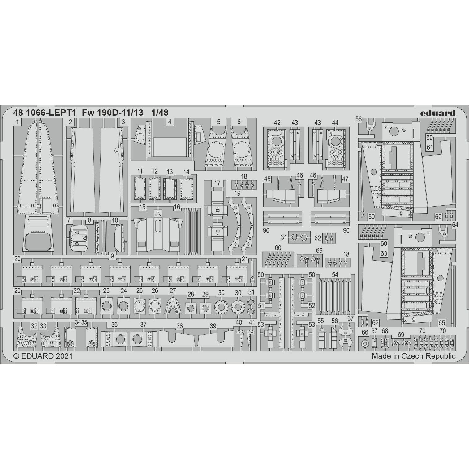 

481066 Eduard 1/48 Фототравление для Fw 190D-11/13, Однотонный, 481066