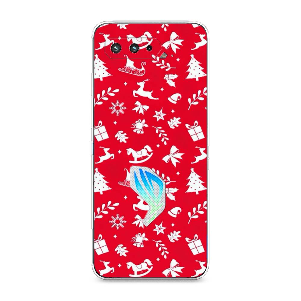 

Чехол для Asus Rog Phone 5/5s "Красный новогодний фон", 44250-5