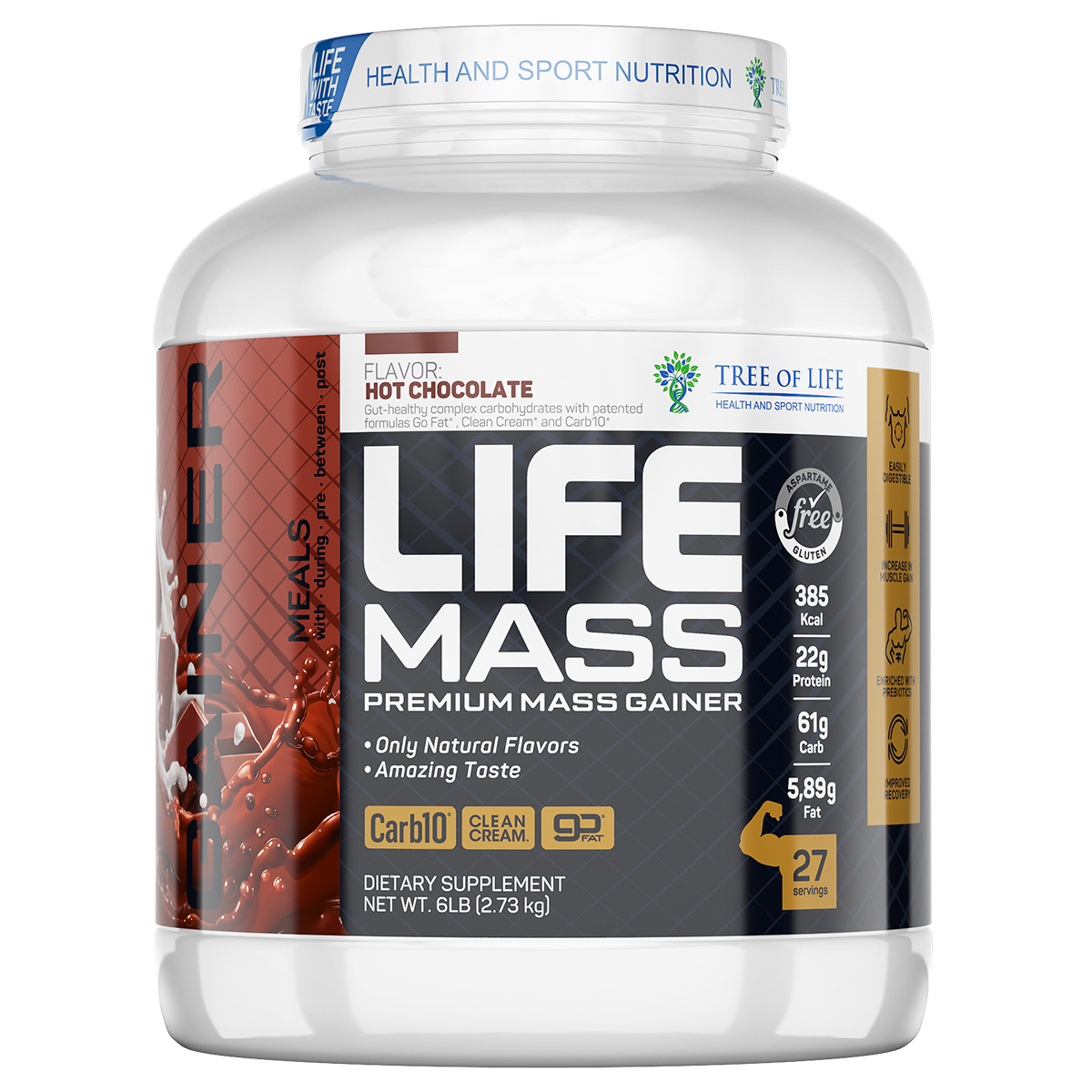 Гейнер Tree of Life Life Mass 6LB шоколад 27 порций