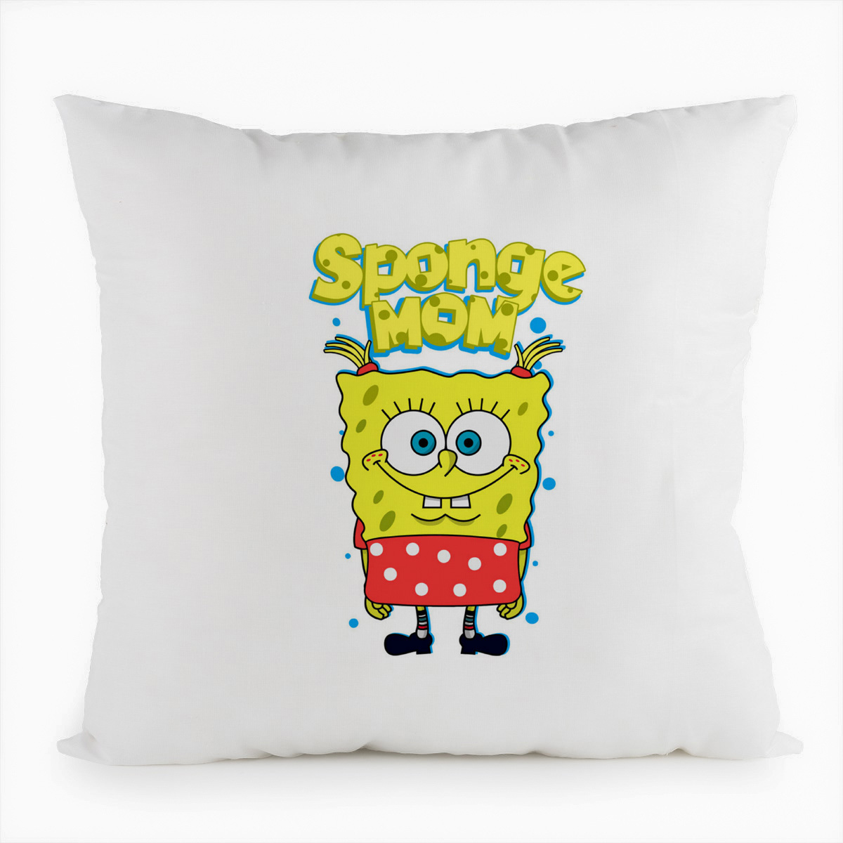

Подушка белая CoolPodarok Прикол. Семья. Sponge mom. Спэнч Боб мама, Белый