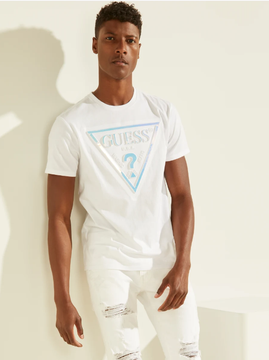 

Футболка мужская Guess Gologram белая L, Белый, Gologram