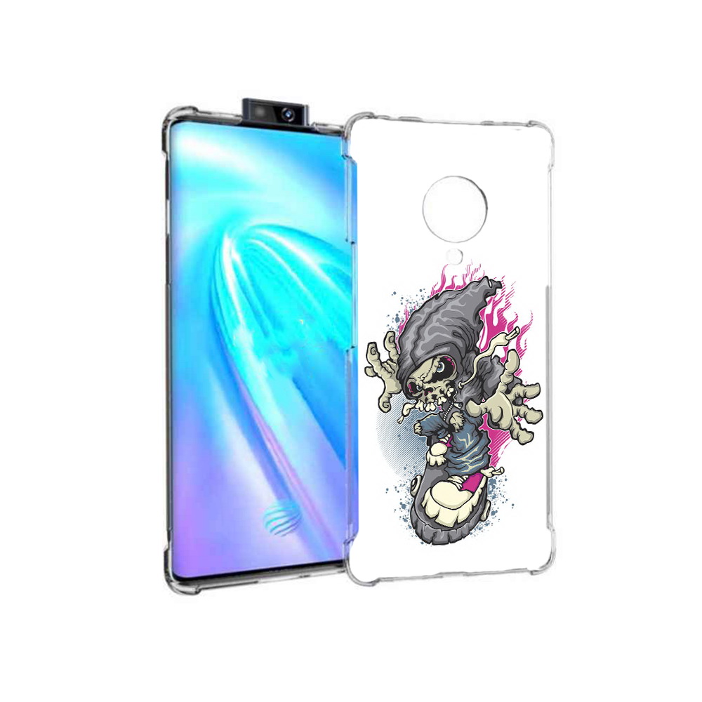 

Чехол MyPads Tocco для Vivo NEX 3 нарисованный скелет на скейт борде (PT136035.381.512), Прозрачный, Tocco