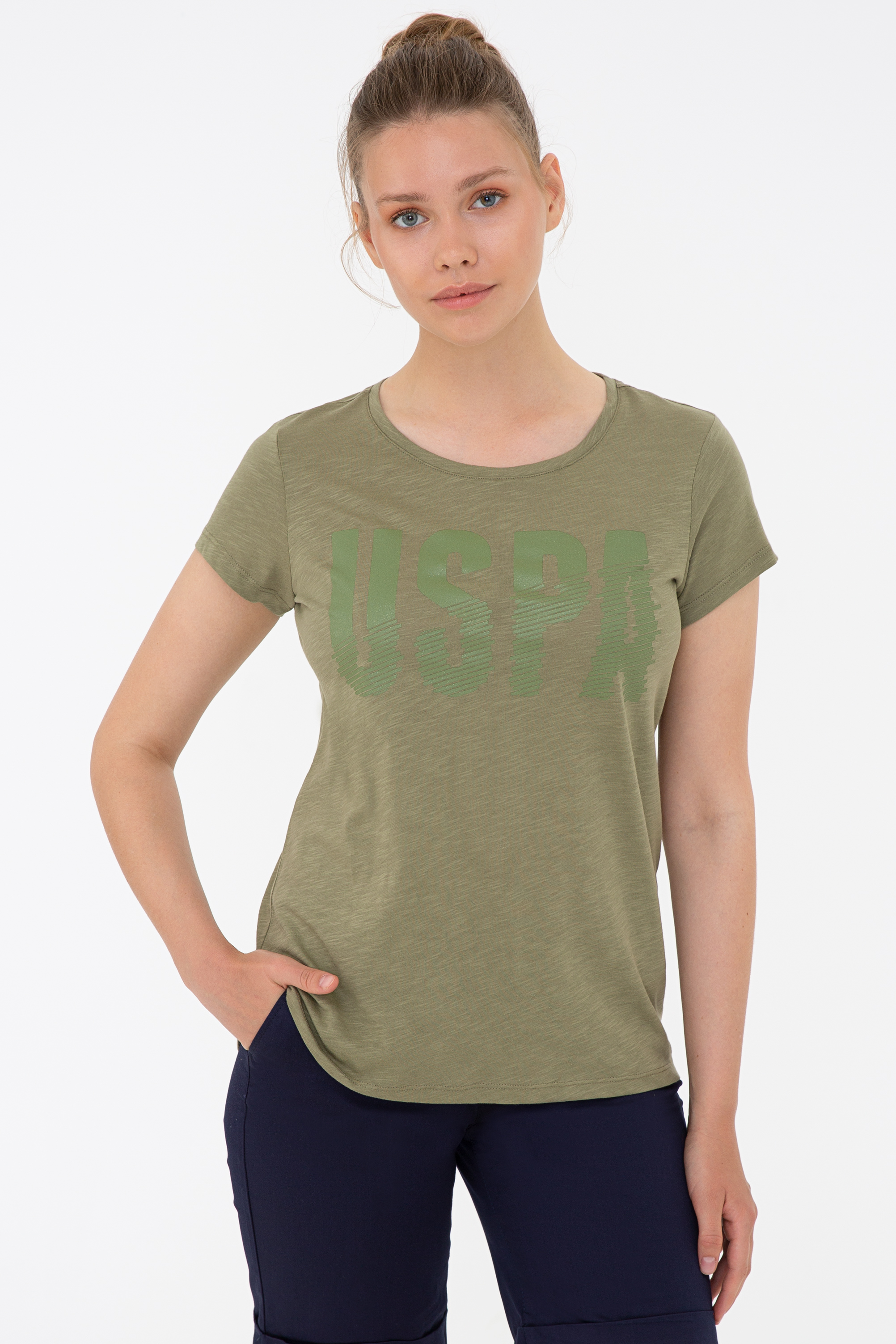 

Футболка женская U.S. POLO Assn. G082GL0110GEAN21 хаки S, G082GL0110GEAN21