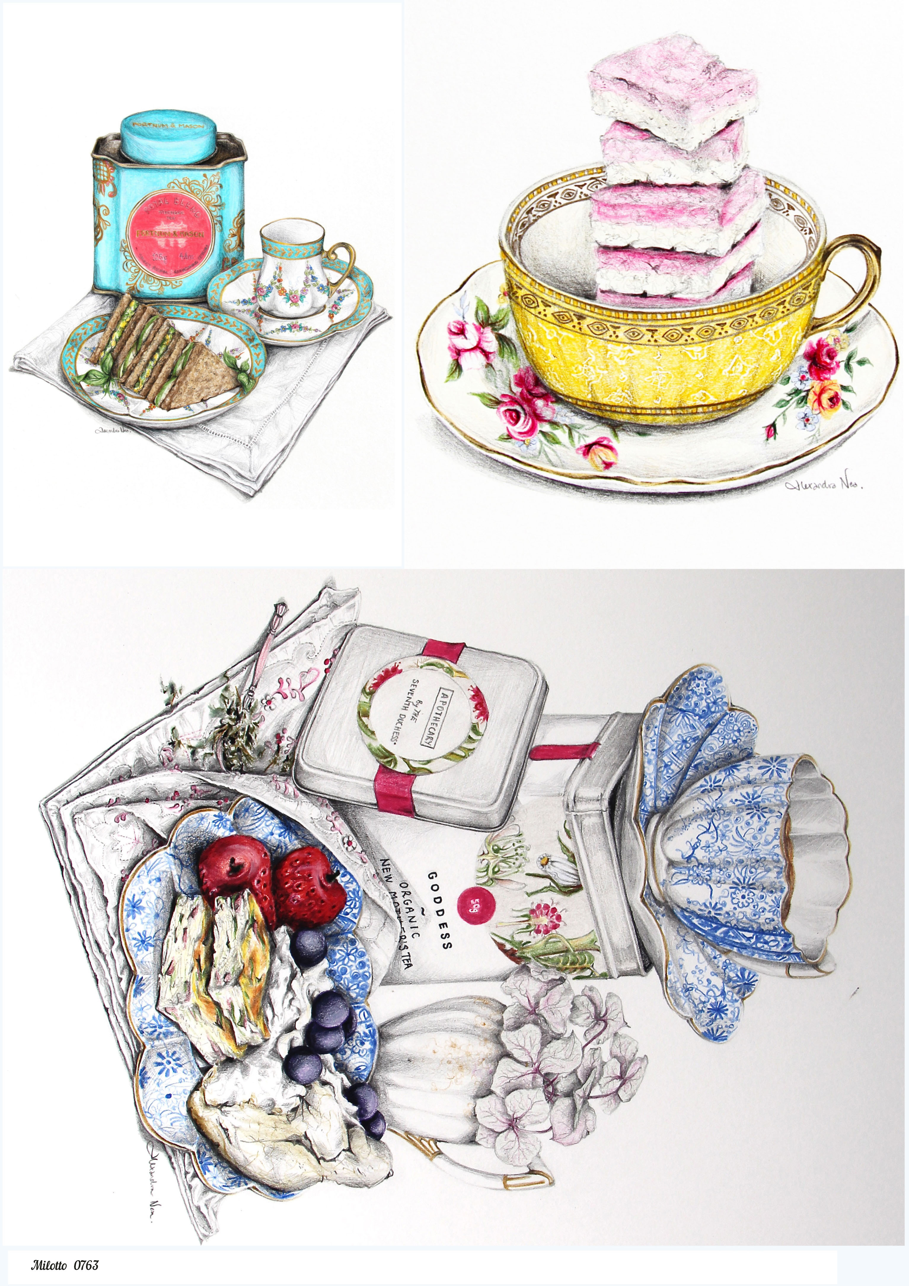 

Рисовая бумага для декупажа А4 Milotto 0763 посуда чаепитие винтаж