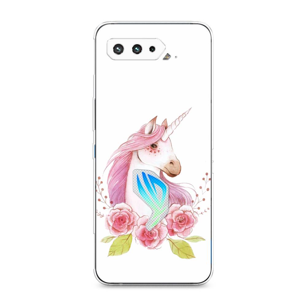 

Чехол для Asus Rog Phone 5/5s "Единорог цветы", 44250-1