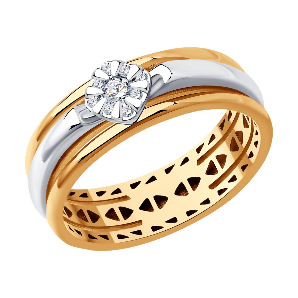 

Кольцо из комбинированного золота с бриллиантом р. 18,5 SOKOLOV Diamonds 1012431, 1012431