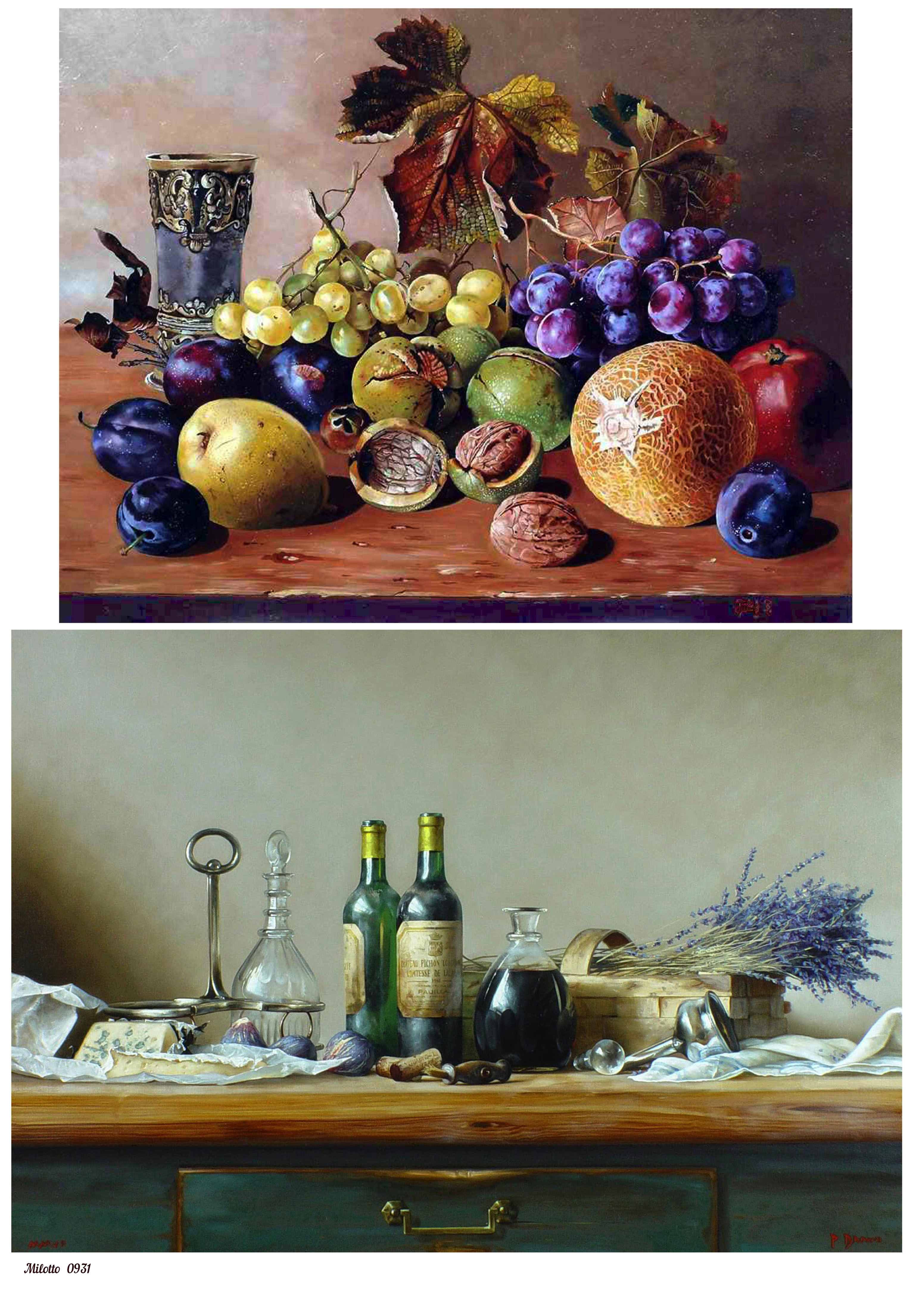 

Рисовая бумага для декупажа А4 Milotto 0931 натюрморт фрукты вино виноград