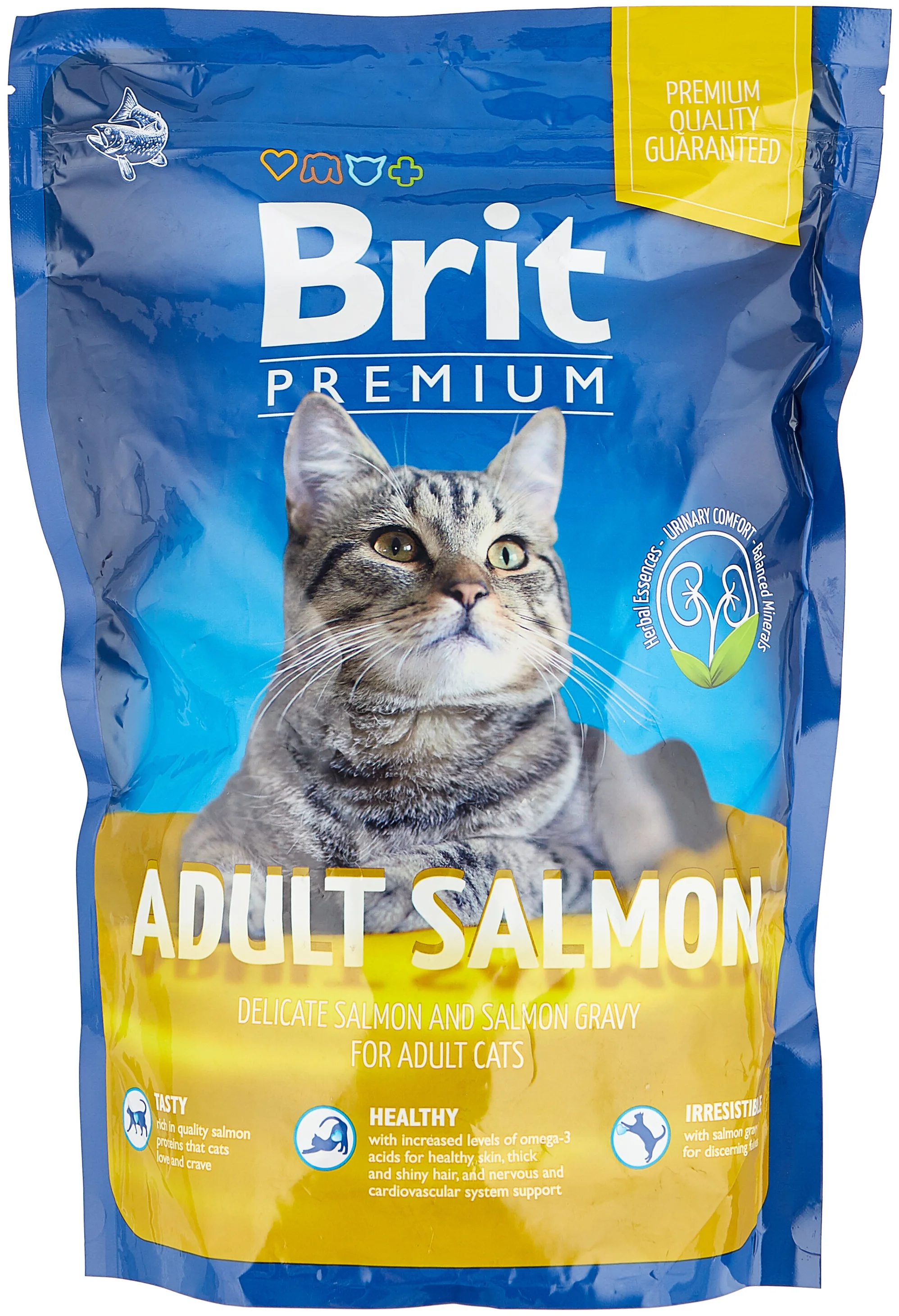 фото Сухой корм для кошек brit premium cat adult salmon с лососем 2шт по 800г