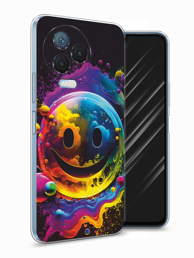 

Чехол Awog на Infinix Note 12 Pro 4G/Note 12 2023 "Кислотный смайл", Фиолетовый;желтый;синий, 3103050-1