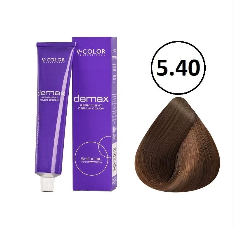 Перманентная крем-краска для волос № 5.40 светло-коричневый V-COLOR, 60 мл