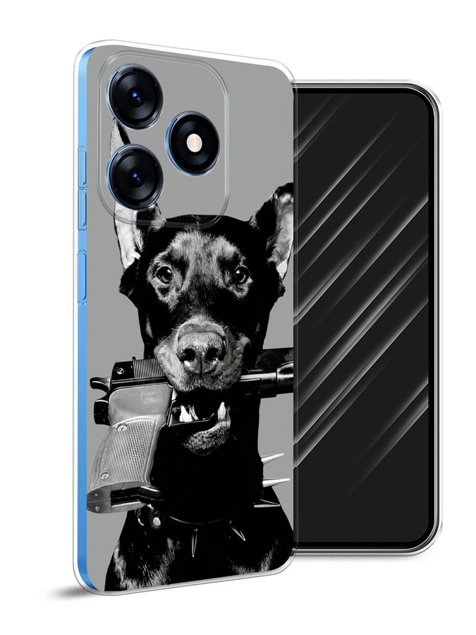 

Чехол Awog на Tecno Spark 10/10C "Доберман", Серый, 303650-1
