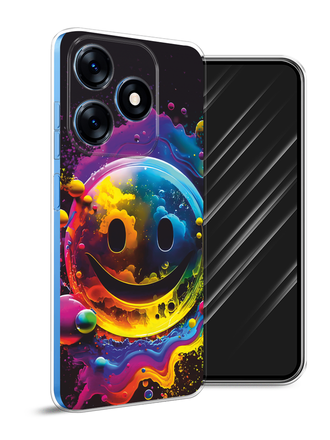 

Чехол Awog на Tecno Spark 10/10C "Кислотный смайл", Фиолетовый;желтый;синий, 303650-1